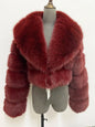 ZADORIN Luxury Big Collar Spliced Cropped Faux Fur Coat Woman Clothing Thicken Furry Faux Fur Jacket Winter Fur Coats Top Mujer