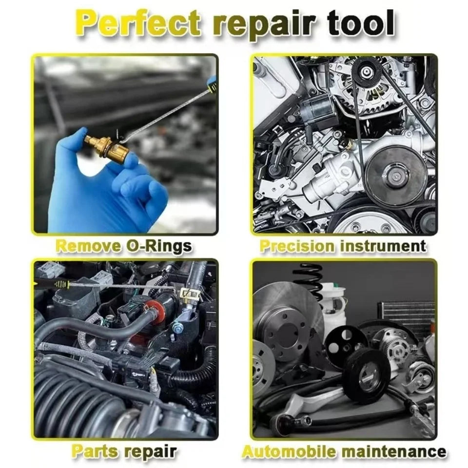 4pcs Pick and Hook Set Car Auto Oil Seal/O-Ring Seal Gasket Pick Hook Puller Auto Maintenance Tools Remover Tire Stone Cleaning
