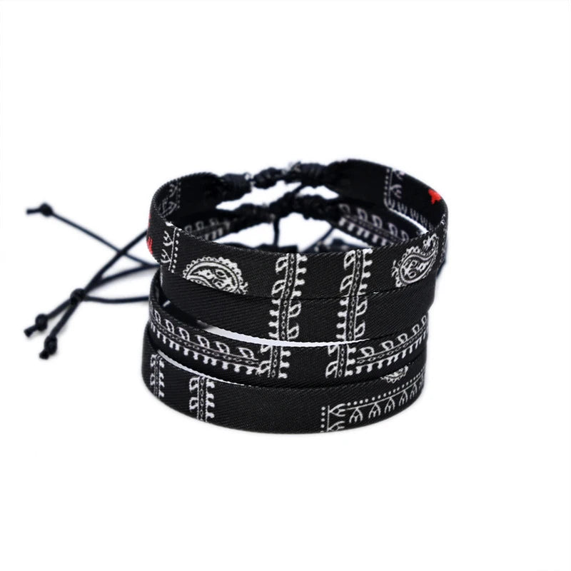 Geometric Polka Dot Palestine Bracelet for Men Women Hand Multicolor Weave Arabic Style Gaza Flag Jewelry Accessories