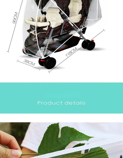Universal Type Breathable Baby Pushchs Rain Cover For Twins Transparent Environmentally PVC Stroller Raincoat Wind Dust Shield