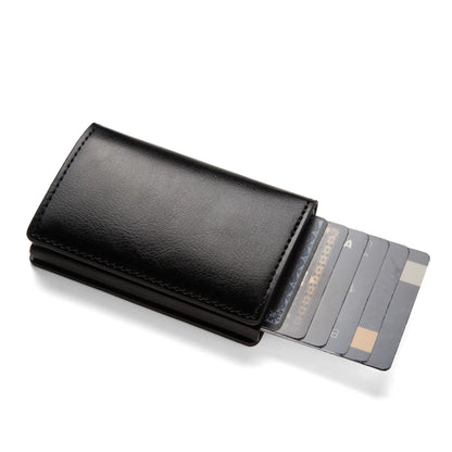Anti Theft RFID Blocking Credit Card Holder Minimalist Slim Wallet Leather Card Case For Men Women Gift ID Badge