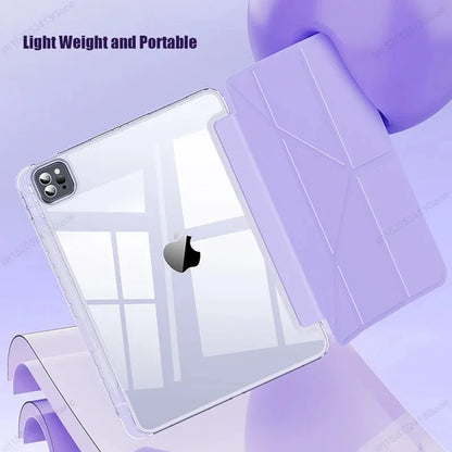 For iPad Air 5th 6th 12th 11th iPad Pro 11 12.9 13 Air 11 M4 10th Gen 10.9 10.2 9th 8th 9.7 Mini 7 6 Smart Case with Pen Holder