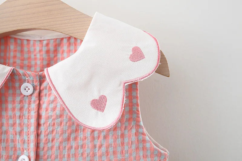 Baby Girl Plaid Dress Summer New Sweet And Beautiful Children'S Clothing+Bow Bag (9 Months -3 Years Old)