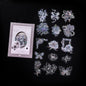 30pcs PET Transparent Stickers Plant Flowers Decorative Labels Scrapbooking Collage Material Diary Stationery Supplies