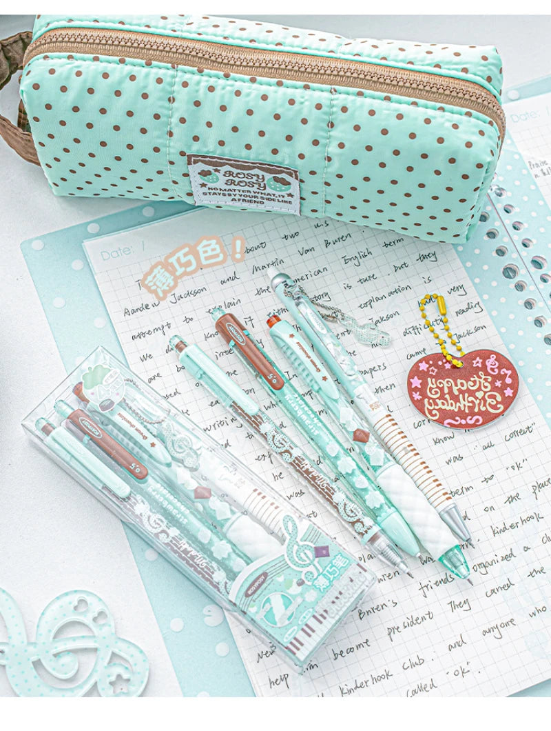 4Pcs Cute Kawaii Gel Pens Set Aesthetic 0.5mm Fine Point Retractable Pens for School Office Writing Sweet Chocolate Stationery