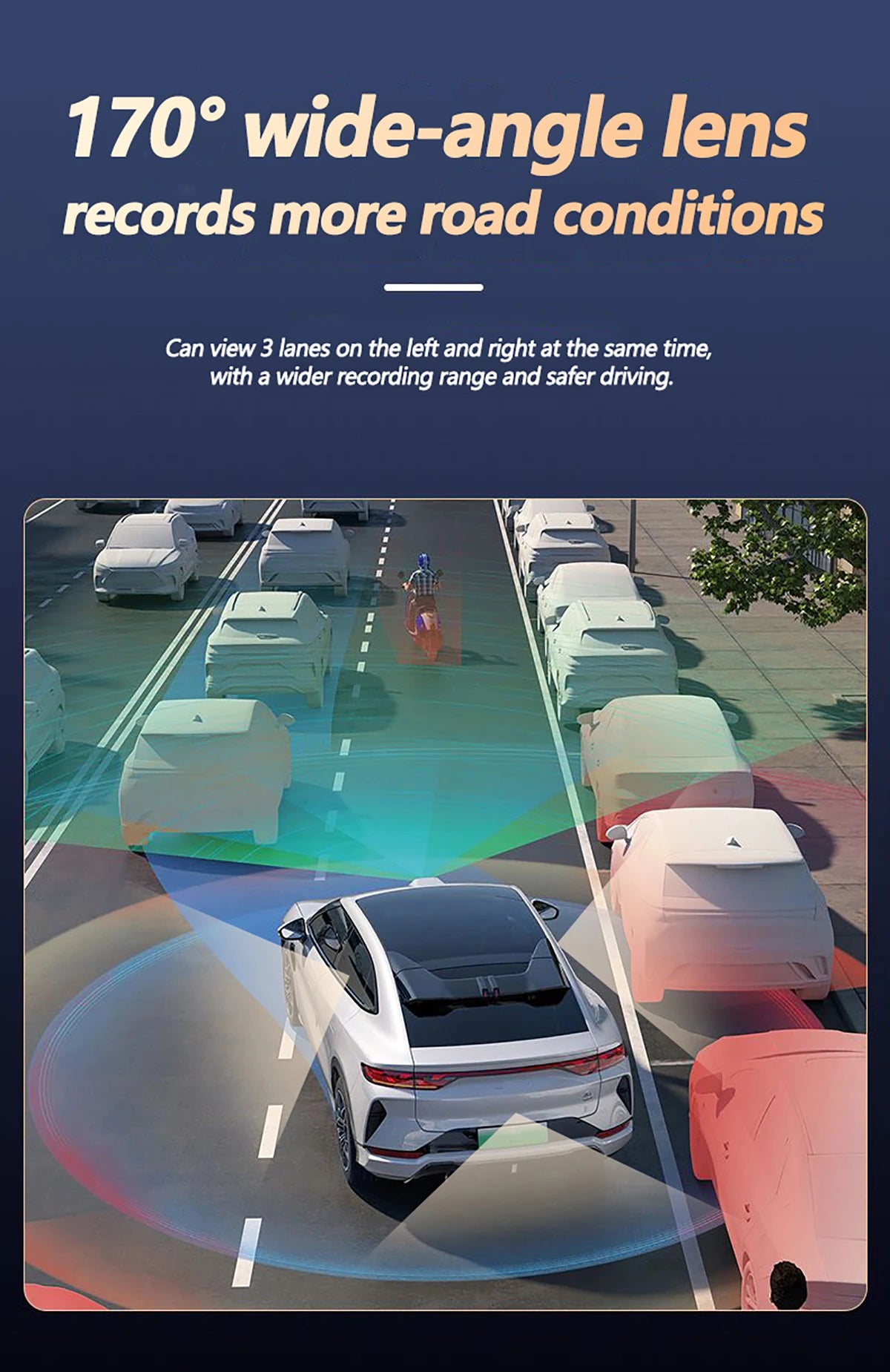 Dashcam 4 Channels WiFi Car DVR Dashboard Cameras for Car Way Back Box Parking Mode 24H Front and Rear Interior 360 Dash Cam