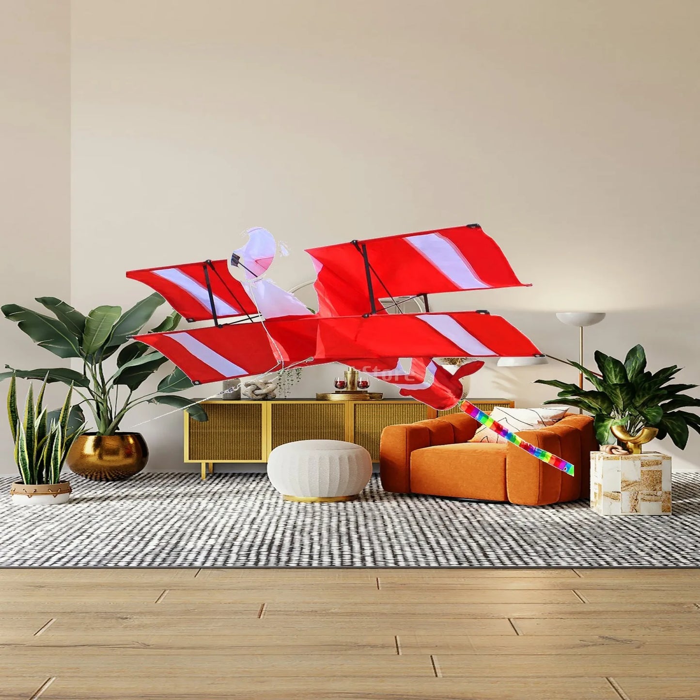 3D Airplane Kites Outdoor Games Activities with Line Board & Line Long Tail Easy to Fly Park Plane Kite for Kids Adults