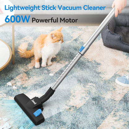 INSE Corded Vacuum Cleaner, 18000Pa Wired Stick Vacuum Cleaner Broom for Hard Floor, I5(Red, Blue)