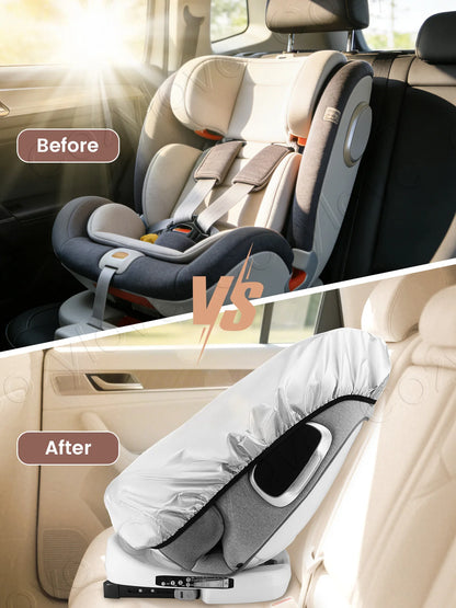 Universal Infant Car  Seat Sun Shade, Covers UV Rays & Reduces Heat for Safer, Cooler Rides — Silver