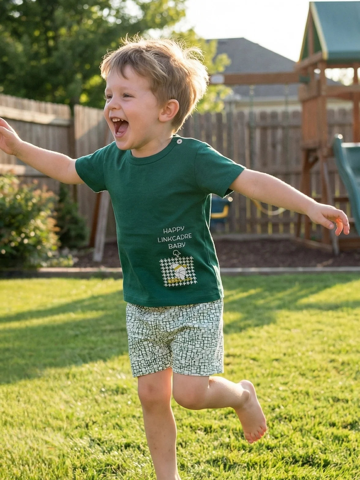 Summer Casual Baby Set Dinosaur Style Stripe T-shirt+Shorts 2Pcs Clothes for Boys Girls Soft Cotton Infant Outfit