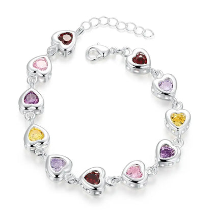 Noble Fine 925 Sterling Silver Elegant Charm Bracelets Zircon Chain Crystal Jewelry Fashion for Women Wedding Lady