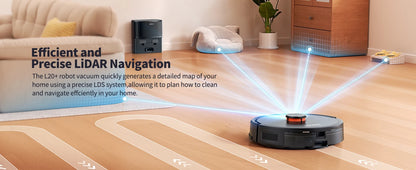 Laresar L20 Robot Vacuum Cleaner 5000Pa Smart LDS Navigation Self-emptying Station APP Control Home Floor Mopping Carpet Clean