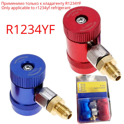 R134A Low High Auto Car Quick Coupler Connector Brass Adapters Car Air Conditioning Refrigerant Adjustable AC Manifold Gauge