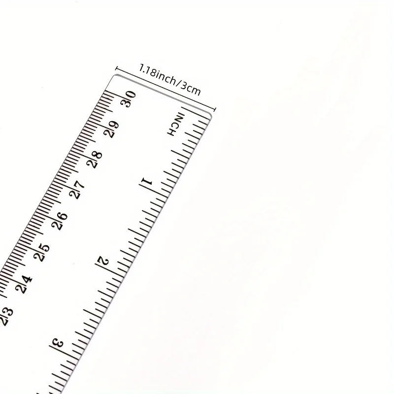 1pc Flexible Plastic Rulers - Transparent Measuring Tools with Inches & Metric