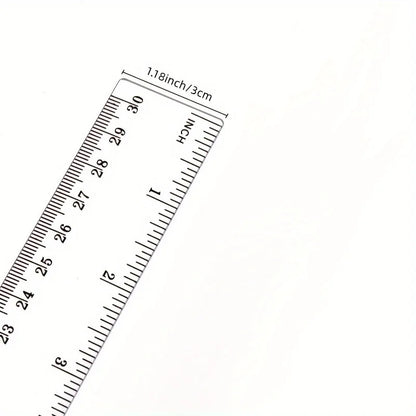 1pc Flexible Plastic Rulers - Transparent Measuring Tools with Inches & Metric