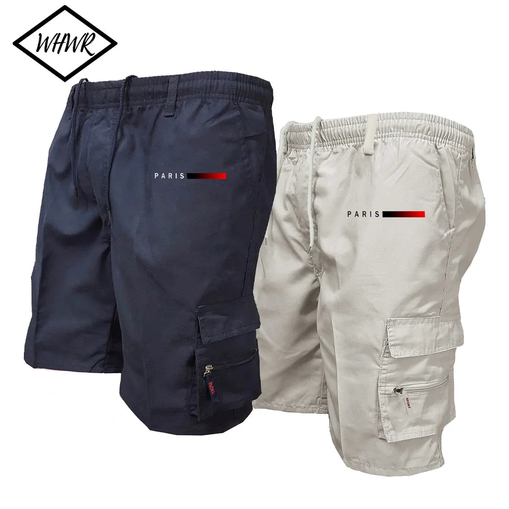 Men's Tactical Shorts Elastic Waist Cargo Work Shorts Men Outdoor Casual Street Style Jogging Shorts Loose Work Casual Shorts