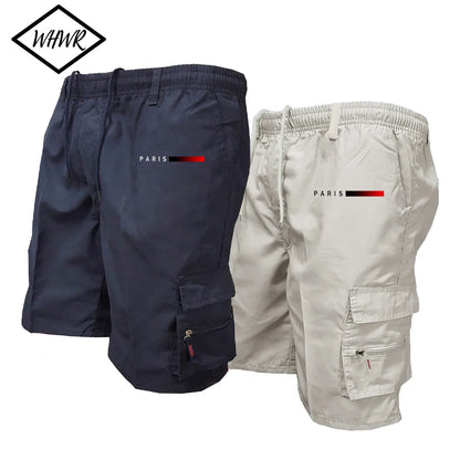 Men's Tactical Shorts Elastic Waist Cargo Work Shorts Men Outdoor Casual Street Style Jogging Shorts Loose Work Casual Shorts