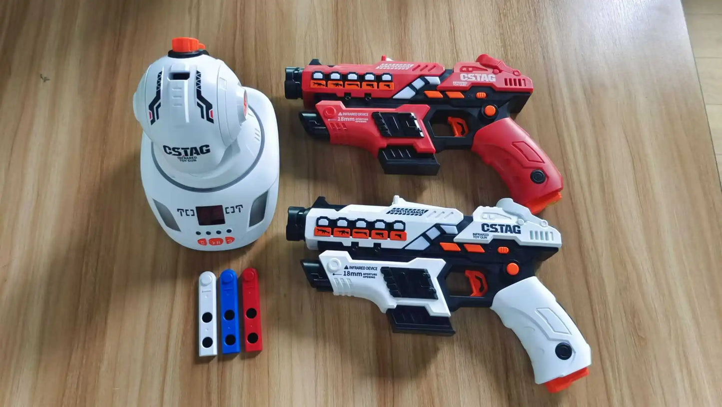 CSTAG Projector Shooting Game Guns Set New Kids Gifts Science&Imagination Toy For Boys Laser Tag Infrared Pistol Guns Game Toys