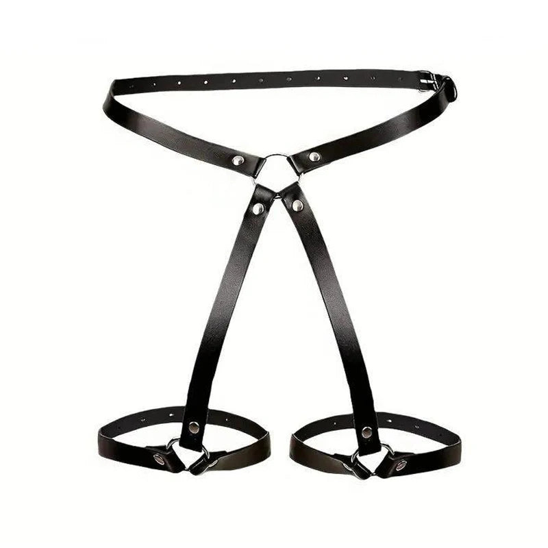 Bdsm Handcuff Set Garter Belt Leg Ring Underwear Sets Adult Sex Game SM Night Toys Leather Bondage Conditioning Slave Rave Toy