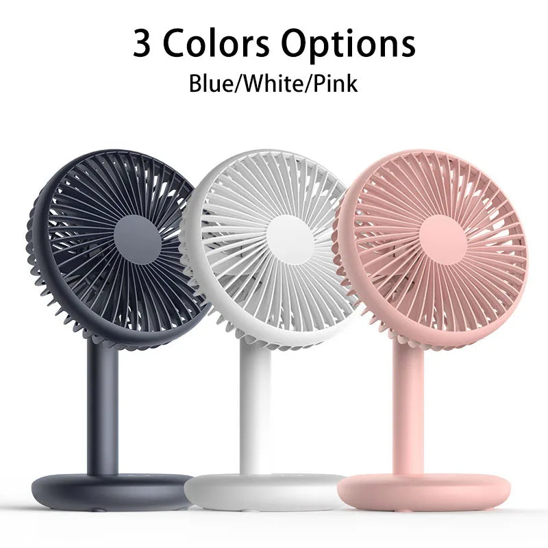 Mini USB Desktop Fan Rechargeable Air Cooling Fan 4 Speeds for Office Home Bedroom Portable Table Fans Adjustable Angle