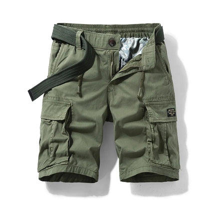 New Summer Men Cotton Multi pockets Cargo Shorts Jogger Loose Pants Man Casual Tooling Shorts Quality Male Shorts Pants NO Belts