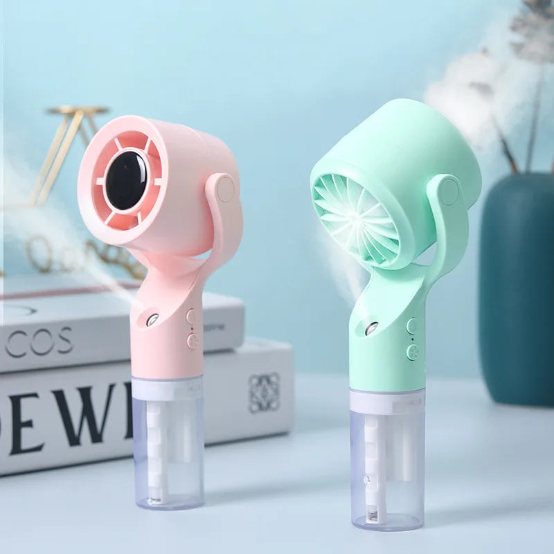 2026 Portable Handheld Spray Fan,Water Spray Mist Fan,Student Dormitory Mini Fan,Summer Supplies, Cooling Tools Outdoor Fan
