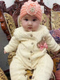 Dollbling Baby Boys' Knit Ribbed Romper Jumpsuit with Bodysuit and Hat 3pcs Set Newborn Cotton Knitted Sweater Romper Suit