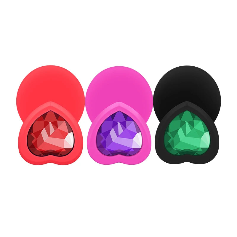 3Pcs Set Butt Anal Plug With Crystal Sex Toys for Women Men Soft Silicone Erotic Massager Stimulator Dildo Adult Product Plug