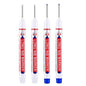 4Pcs/Set 20mm Deep Hole Long Nib Head Markers For Metal Perforating Pen Waterproof Bathroom Woodworking Decoration Multi-Purpose