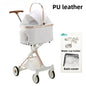 Luxury PU leather pet stroller,Car Pet Basket,lightweight Foldable Dog Travel Stroller,Portable Outdoor Cat and Dog Stroller