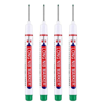 4Pcs/Set 20mm Deep Hole Long Nib Head Markers For Metal Perforating Pen Waterproof Bathroom Woodworking Decoration Multi-Purpose
