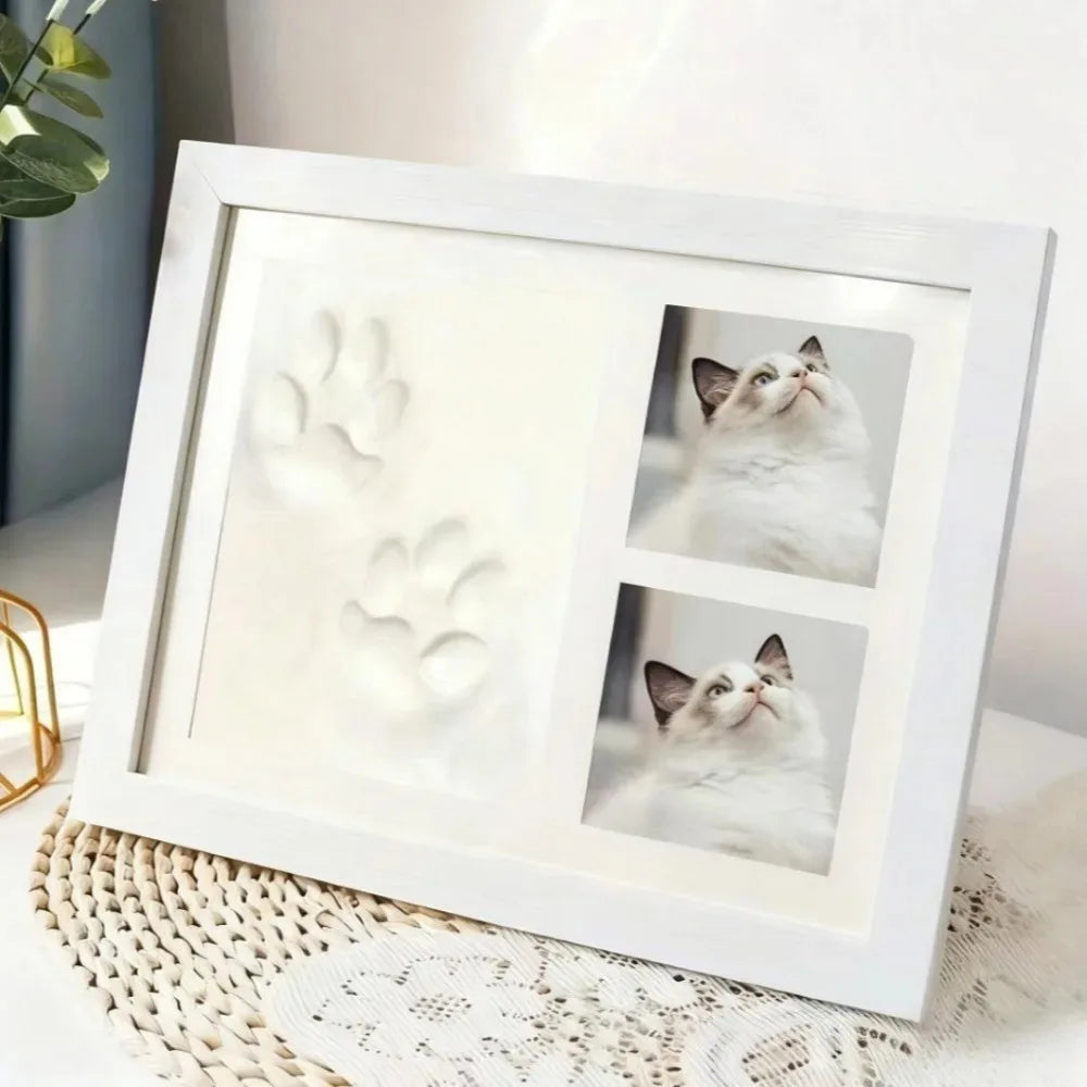 Hot Sale DIY Pet Paw Print Memorial Kit With Clay Mold Photo Frame Exquisite Gift Box for Dog Cat Loss Keepsake Creative Lovers