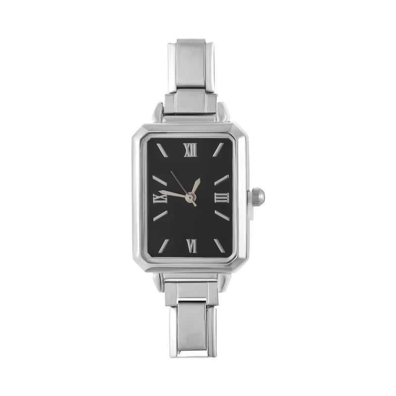 Fashion Colorful Dial Square Stainless Steel Women Watch Head Fit 9mm Bracelet For Party Friend Wife Birthday Jewelry Gifts