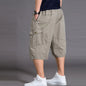 New Summer Men Cotton Thin Casual Shorts Man Elastic Waist Loose Jogger Cargo Shorts Pants Quality Male Straight Pants Size 6XL