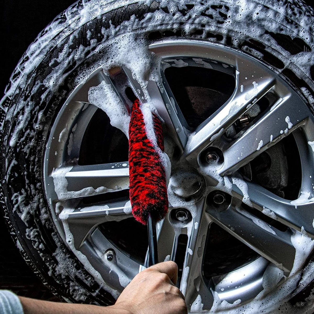 Car Wheel Detailing Brushs Bendable Wheel Woolies Auto Cleaning Tools for Car Rim Tire Washing Easily Clean Hard-To-Reach Areas
