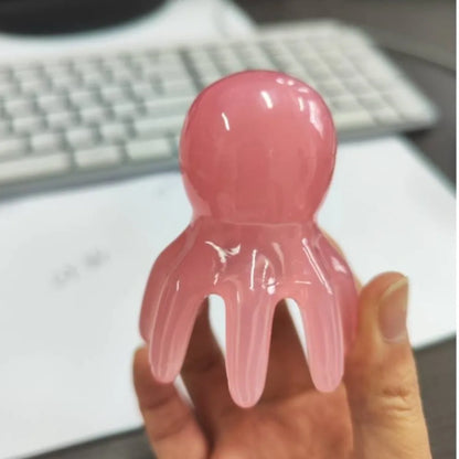 Octopus Massage Comb Resin Head Meridian Scraping Scalp Massage Brush Acupuncture SPA Gua Sha Massage Comb for Fatigue Relief