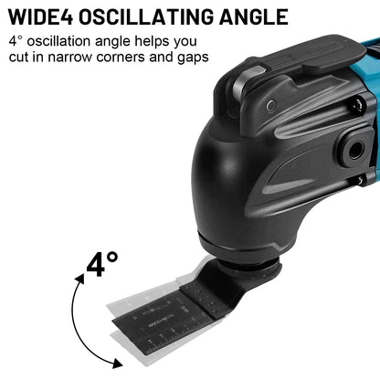 Gisam 20000OPM Cordless Quickrelease Oscillating Tool Multifunction Trimmer Power Tool Anti-Vibration for makita 18V battery Pin