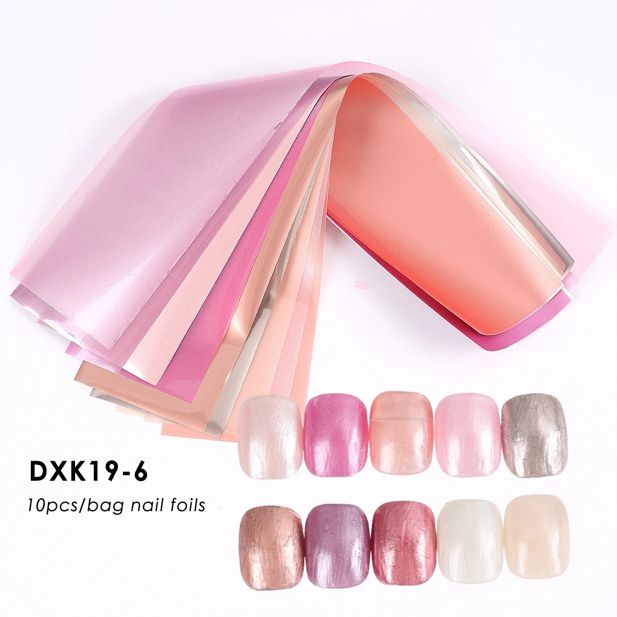 8/10pcs Holographic Aurora Film Nail Glass Foil Sparkly Ice Cube Transfer Paper Cellophane Sliders DIY Full Cover Manicure Wraps