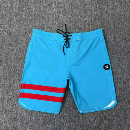 Classic Hur Men's Two-line Shorts Surf Swim Sport Waterproof Beach Boardshorts High Stretch Quick-dry Man Swim Trunks