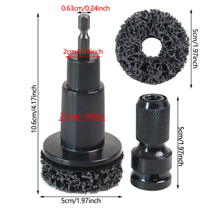 Professional Auto Wheel Hub Brush And Grinder Tool Kit - Brake Dust&Rust Removal Wheel Polishing Cleaner Set for Hub Maintenance