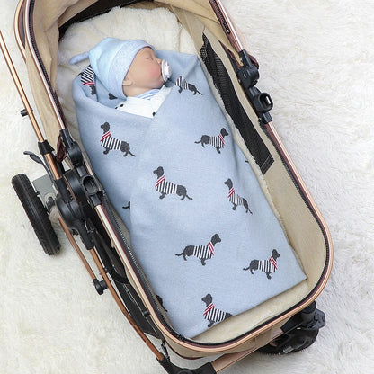 Baby Blanket Cotton Knit Super Soft Newborn Girl Boy Bed Plaid Crib Quilt Cute Dachshund Infant Stroller Covers Swaddle 100*80CM