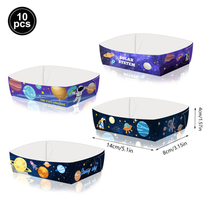 Blue Planet Astronaut Space Disposable Tableware Kids Birthday Table Decorations Paper Plate Cup Napkin Astronaut Rocket Balloon