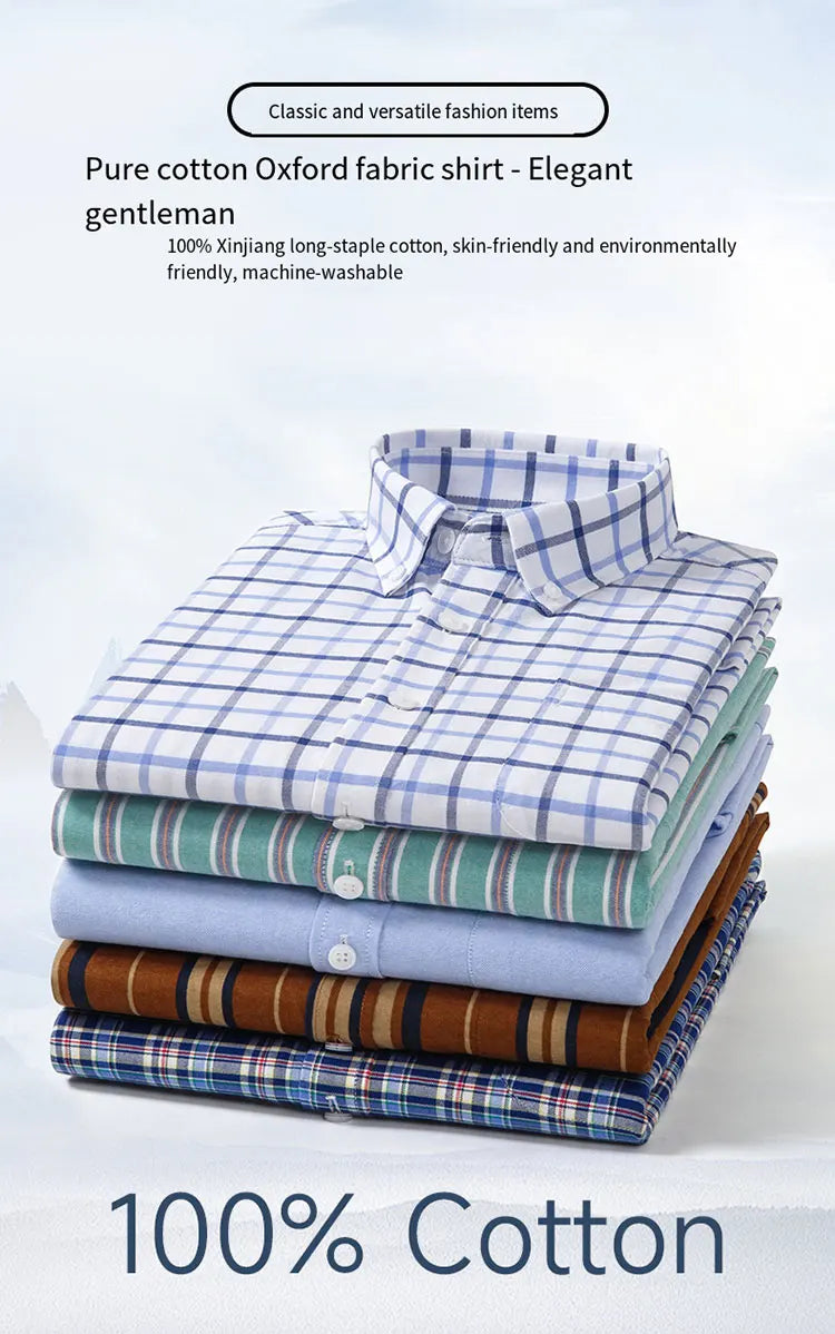 The new 10XL and 11XL oversized Oxford fabric men's shirt is 100% pure cotton, fashionable, casual and business without ironing