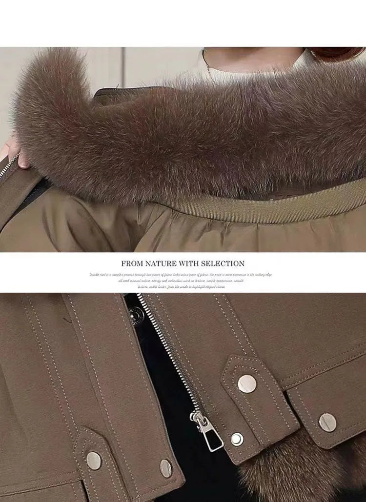 Upgraded 2023 Autumn/Winter omen's Pi vercomes Warm tras Coat Natural Fox Hair Fashion Wool Coat Temperament Slimming Inner Tank