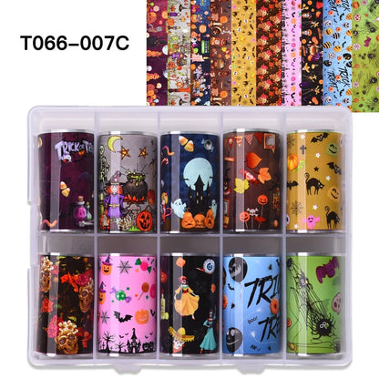 10 Patterns New Metal Nail Foils for Transfer Paper Stickers Floral Chameleon Nails Wraps DIY Water Marble Nail Art Decorations