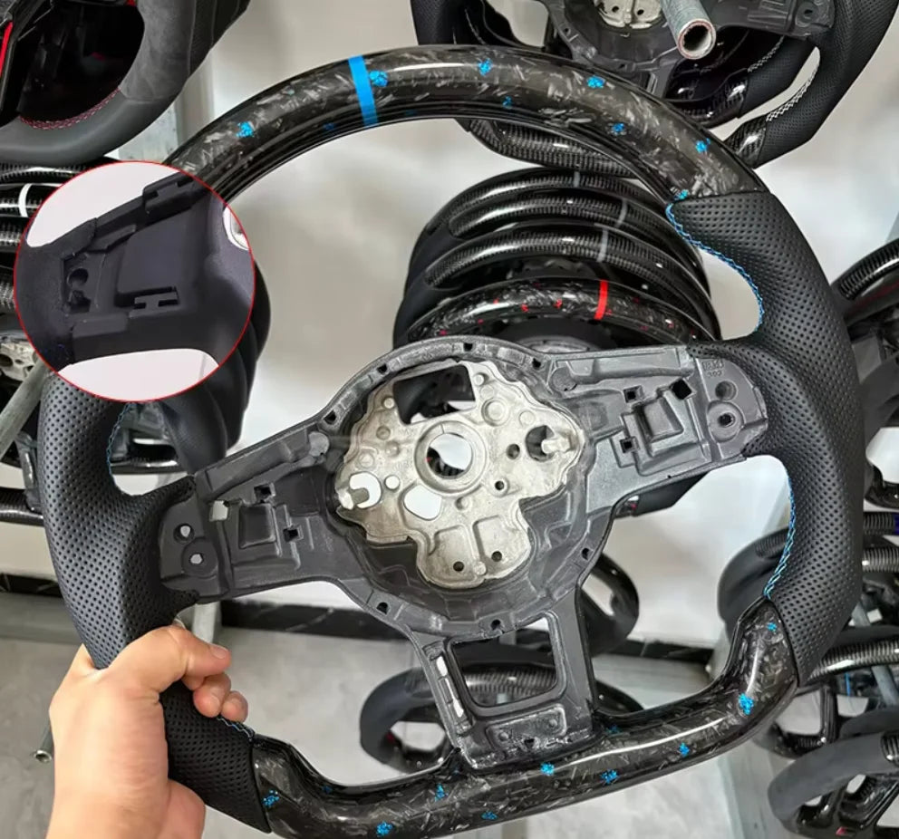 Carbon Fiber Steering Wheel Leather For Volkswagen Golf 7 7.5 GTI GTD GTE R 2013-2020 Polo GTI Tiguan Passat DSG