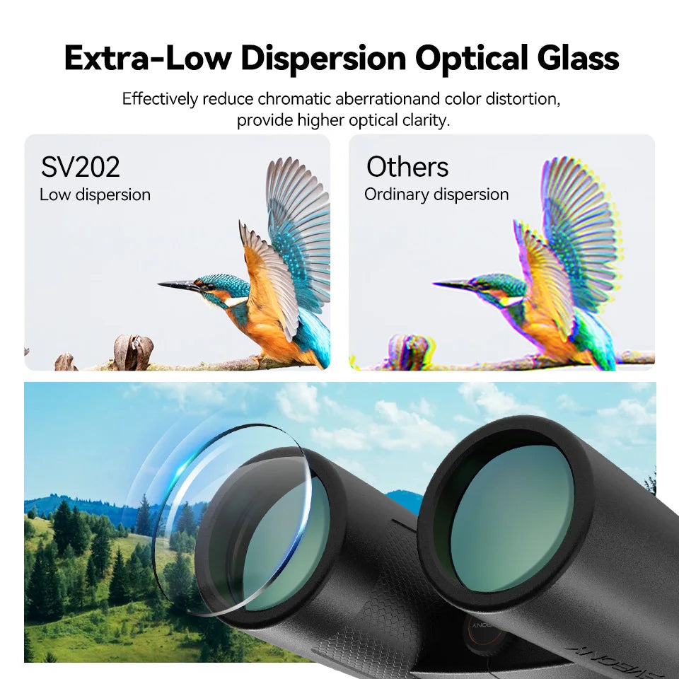Svbony SV202 Upgraded Wide-angle ED Binoculars 8x32/8x42/10x42 Bak4 Prism IPX7 Waterproof Fogproof for Bird Watching Camping