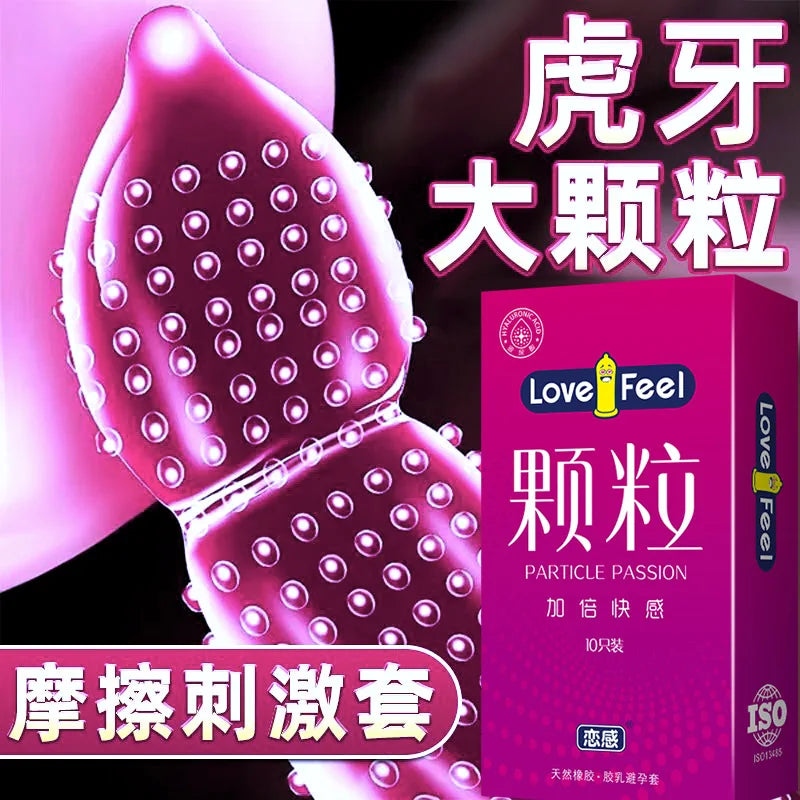 5D Dotted Condoms with Mustache Ribbed G Point Latex Ultra Thin Condom Orgasm Contraceptives Stimulate Vaginal Adults Sex Toys