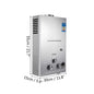 LPG 6L/8L/10L/12L/16L/18L Wasser Heizung 36KW Instant Liquefied Petroleum Gas Wasser heizung Edelstahl Kessel Kit Portable