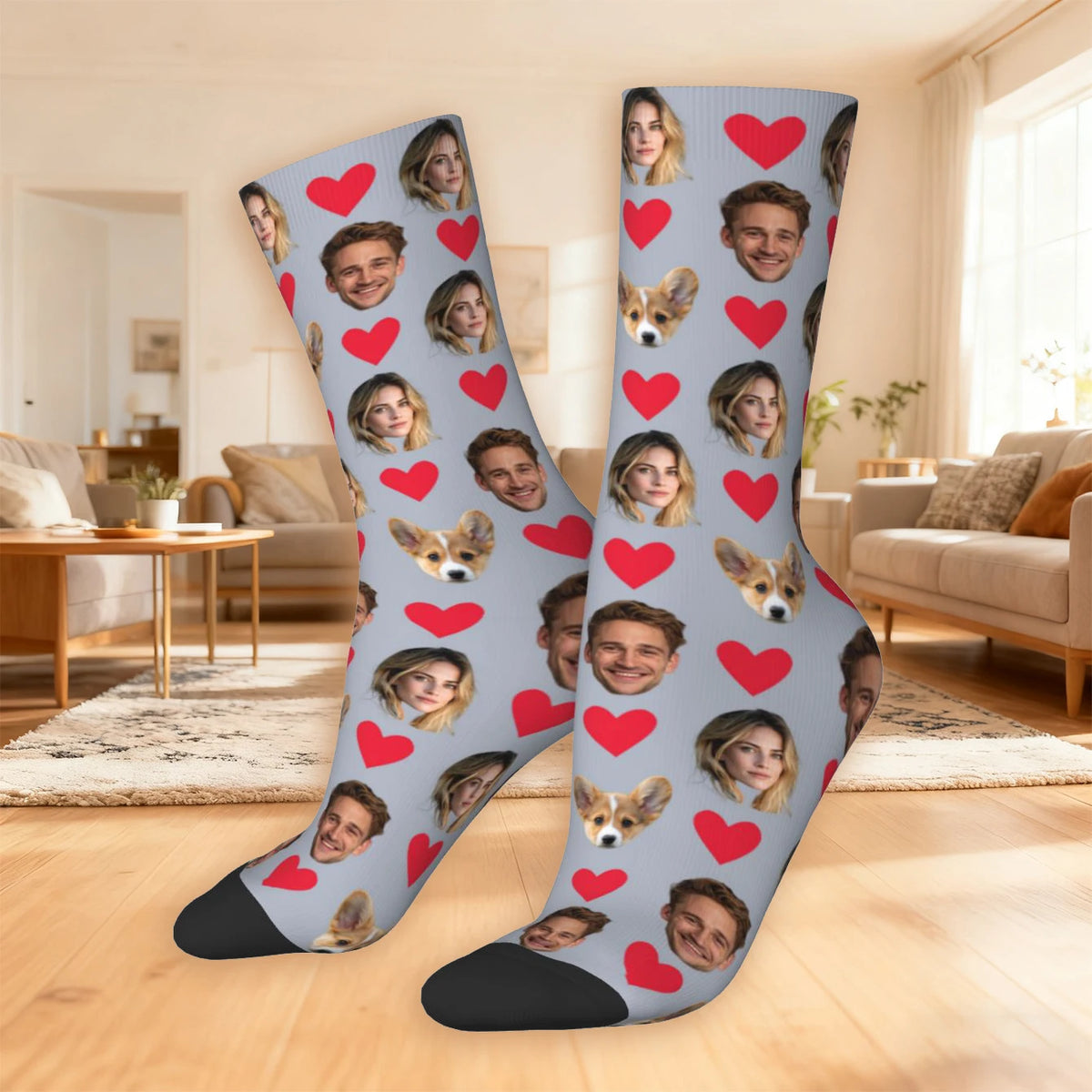Customized socks for men and women Face-themed funny expression socks Personalized photo-customized socks Birthday gifts